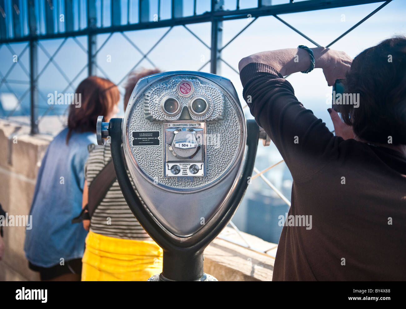 L'Empire State Building piattaforma di osservazione, New York City Foto Stock