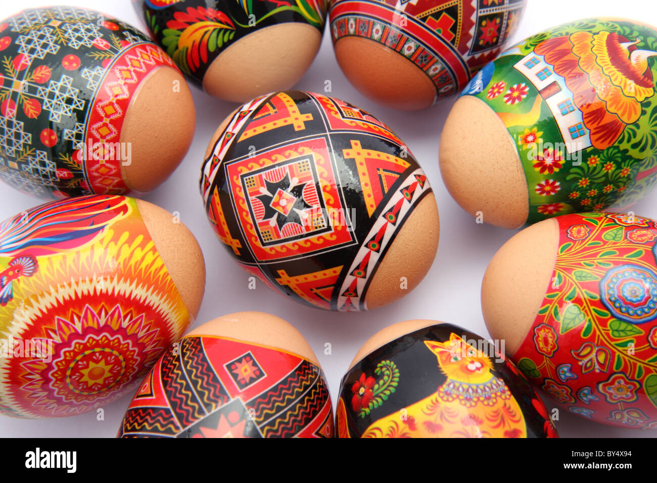 Multicolori uova di pasqua Foto Stock