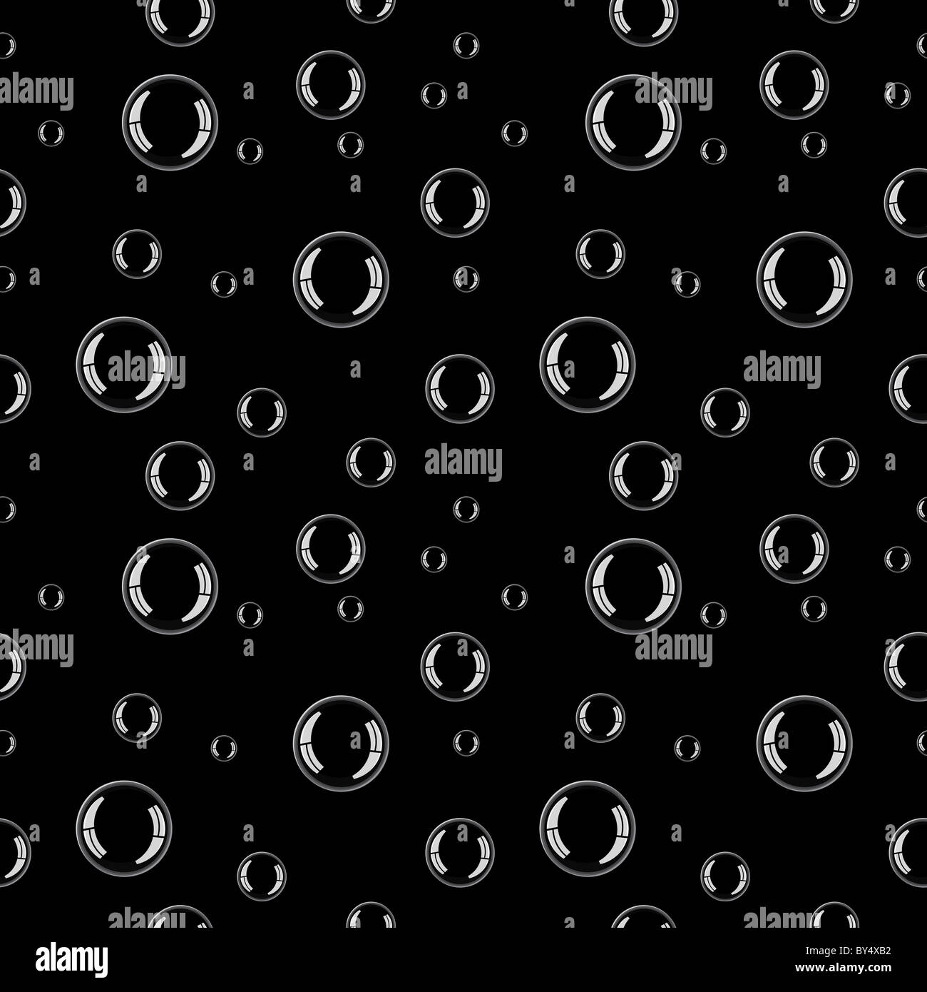 Seamless texture - bolle bianche su sfondo nero Foto Stock