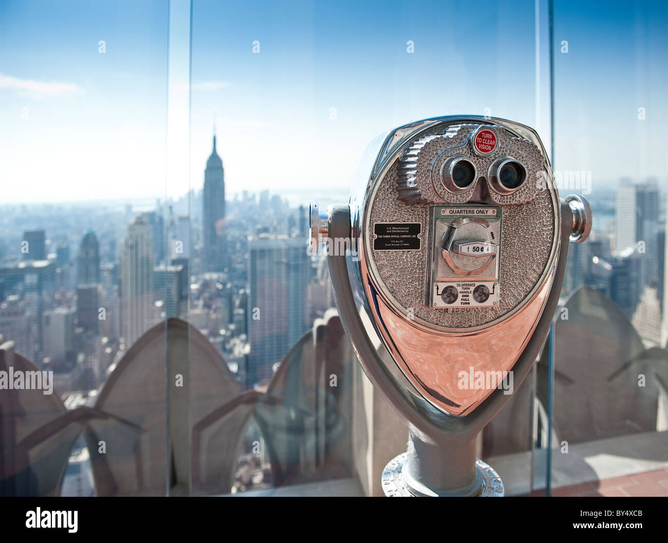 Il Rockefeller Center La piattaforma di visualizzazione, New York City. Foto Stock
