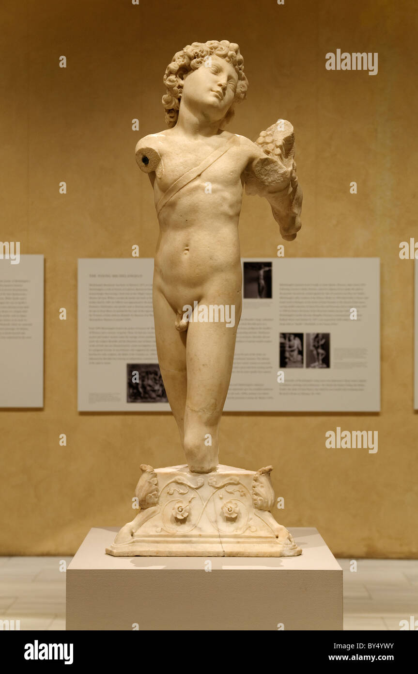 La scultura in marmo giovani Archer, attribuito a Michelangelo Buonarroti Foto Stock