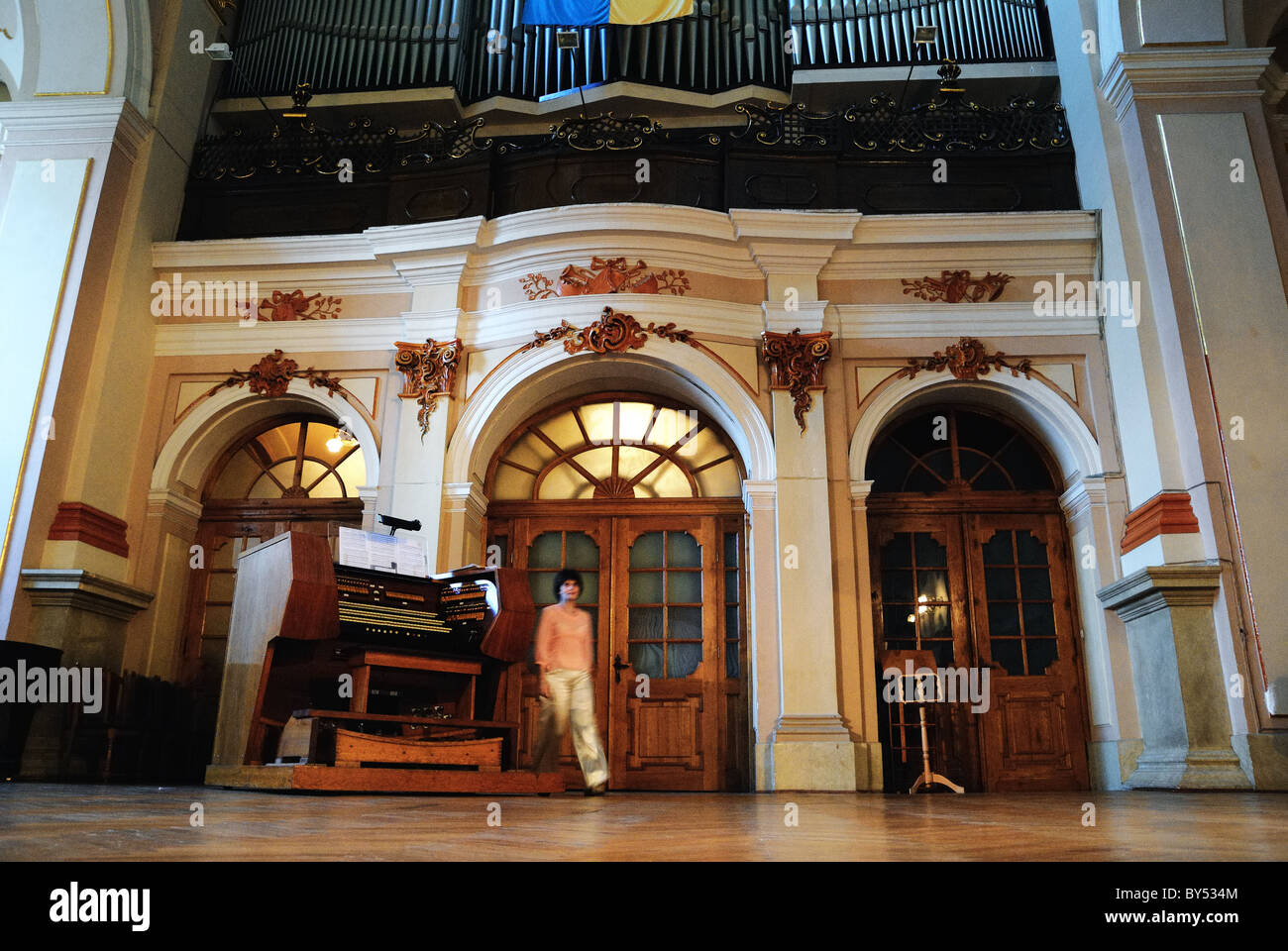 Lviv di Organo e Musica da Camera Hall (Sala dell'organo di Lviv Philharmonic Society). Foto Stock
