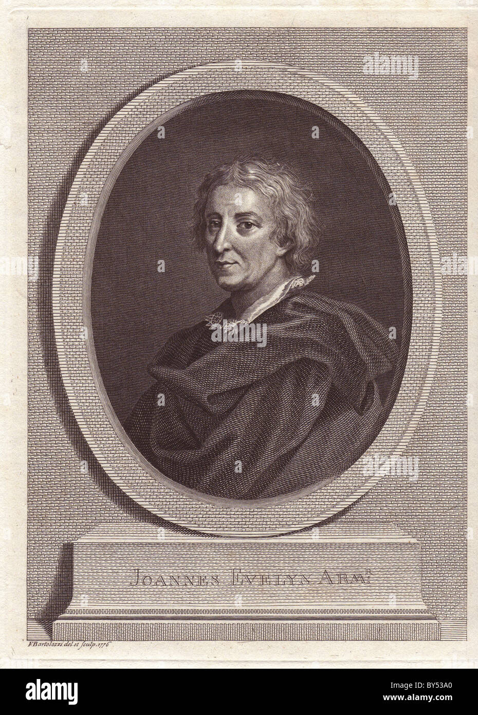 John Evelyn (16201706), scrittore inglese, giardiniere, orticolturista e diarista. Foto Stock