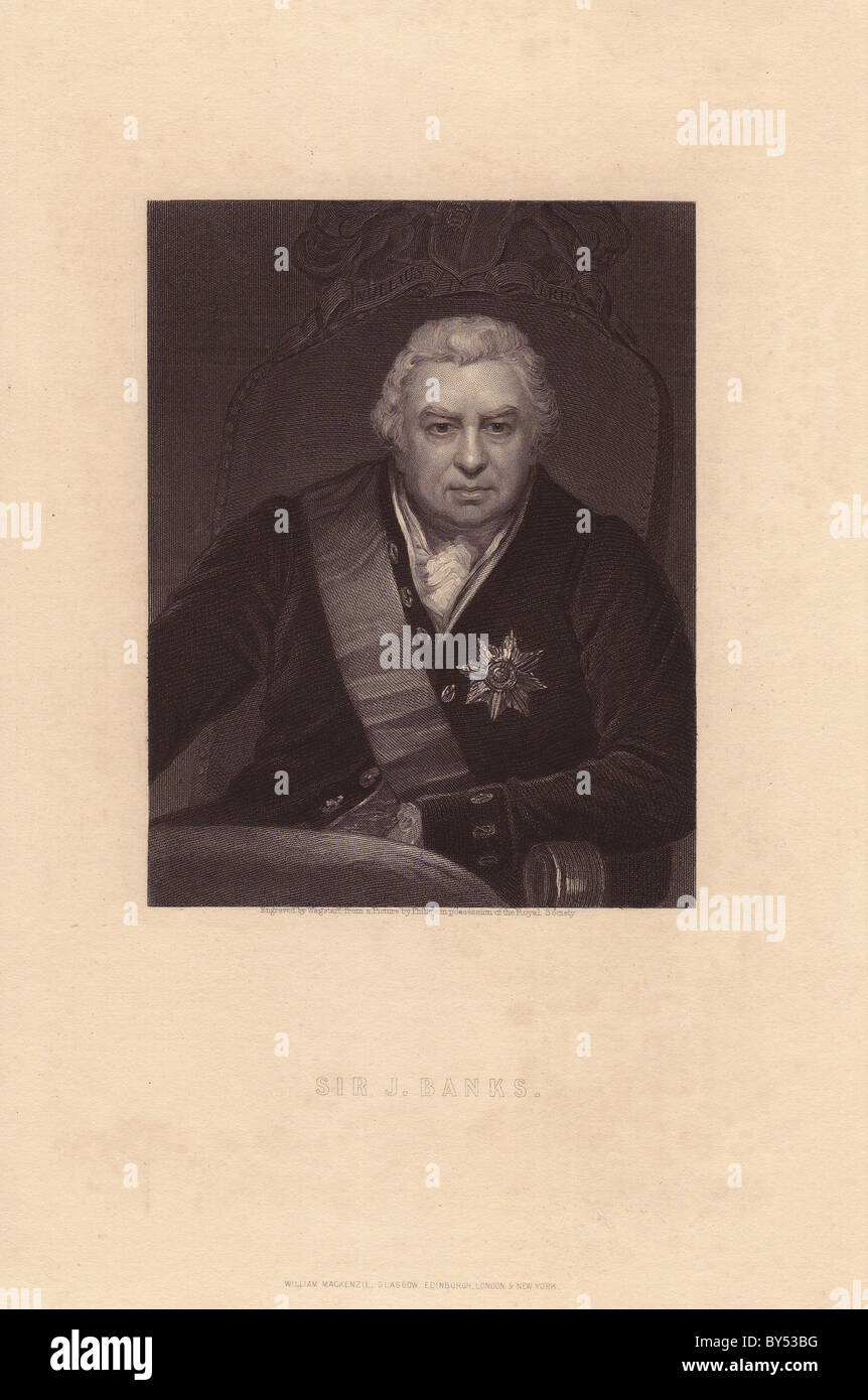 Sir Joseph Banks (1743-1820), naturalista inglese, botanico e explorer. Foto Stock