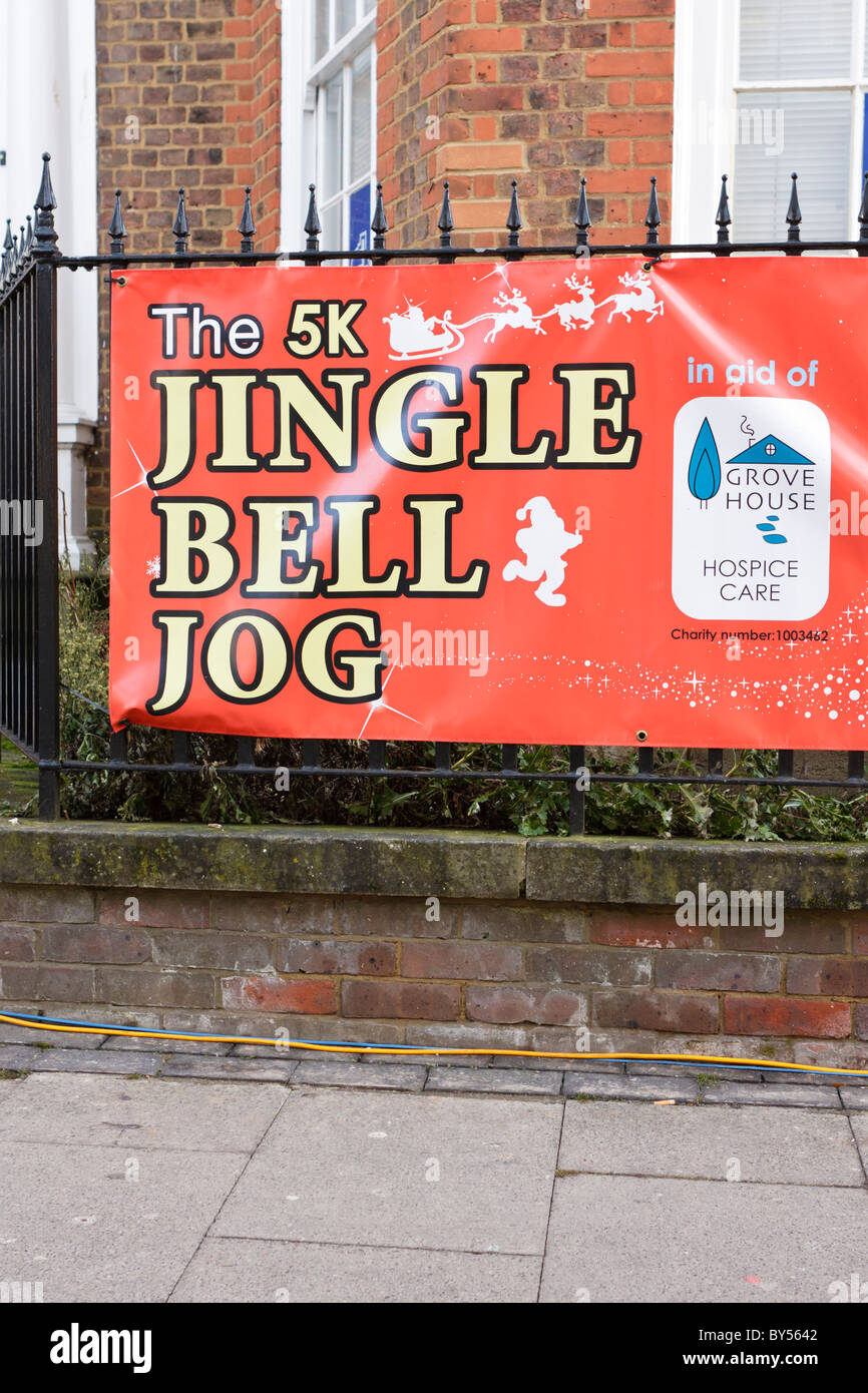 Banner per il St Albans Jingle Bell Jog fun run Foto Stock