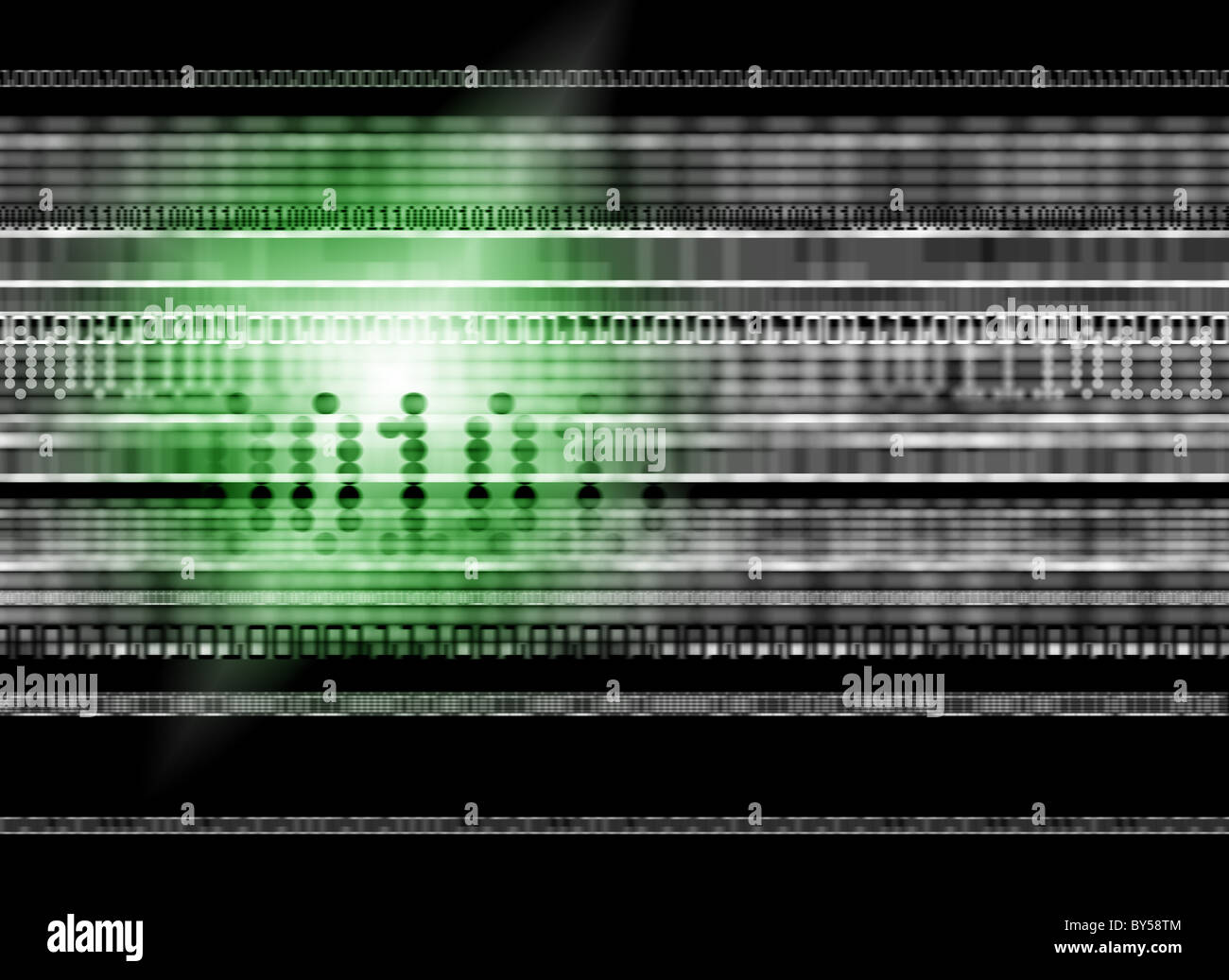 Luce verde Illustrazione relativa ai dati e la sicurezza del web Foto Stock