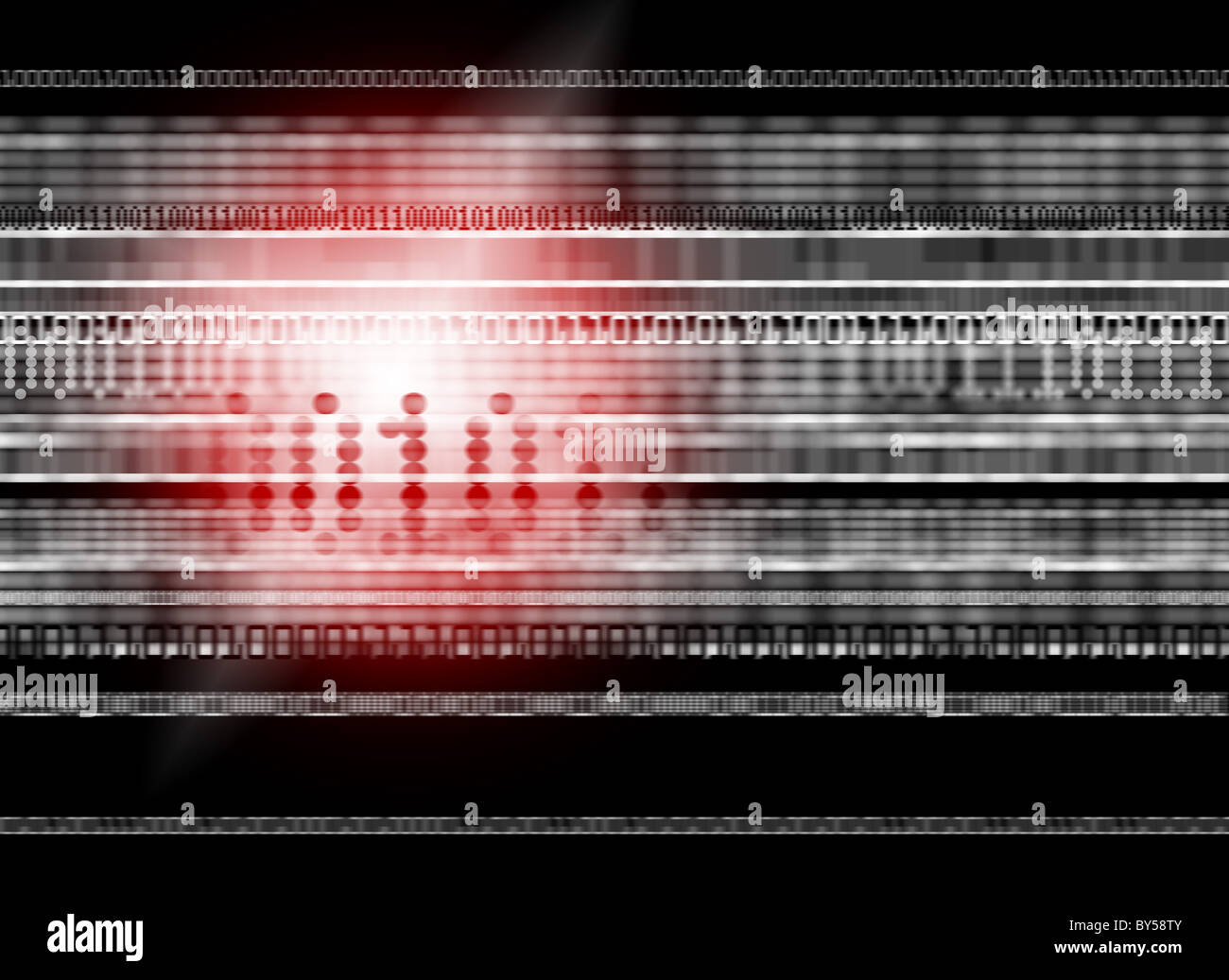 Luce rossa Illustrazione relativa ai dati e la sicurezza del web Foto Stock