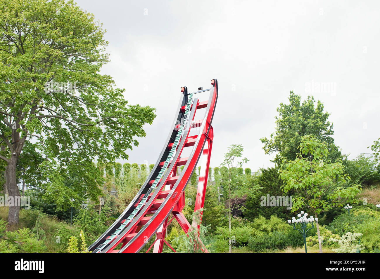 Parte di un rollercoaster Foto Stock