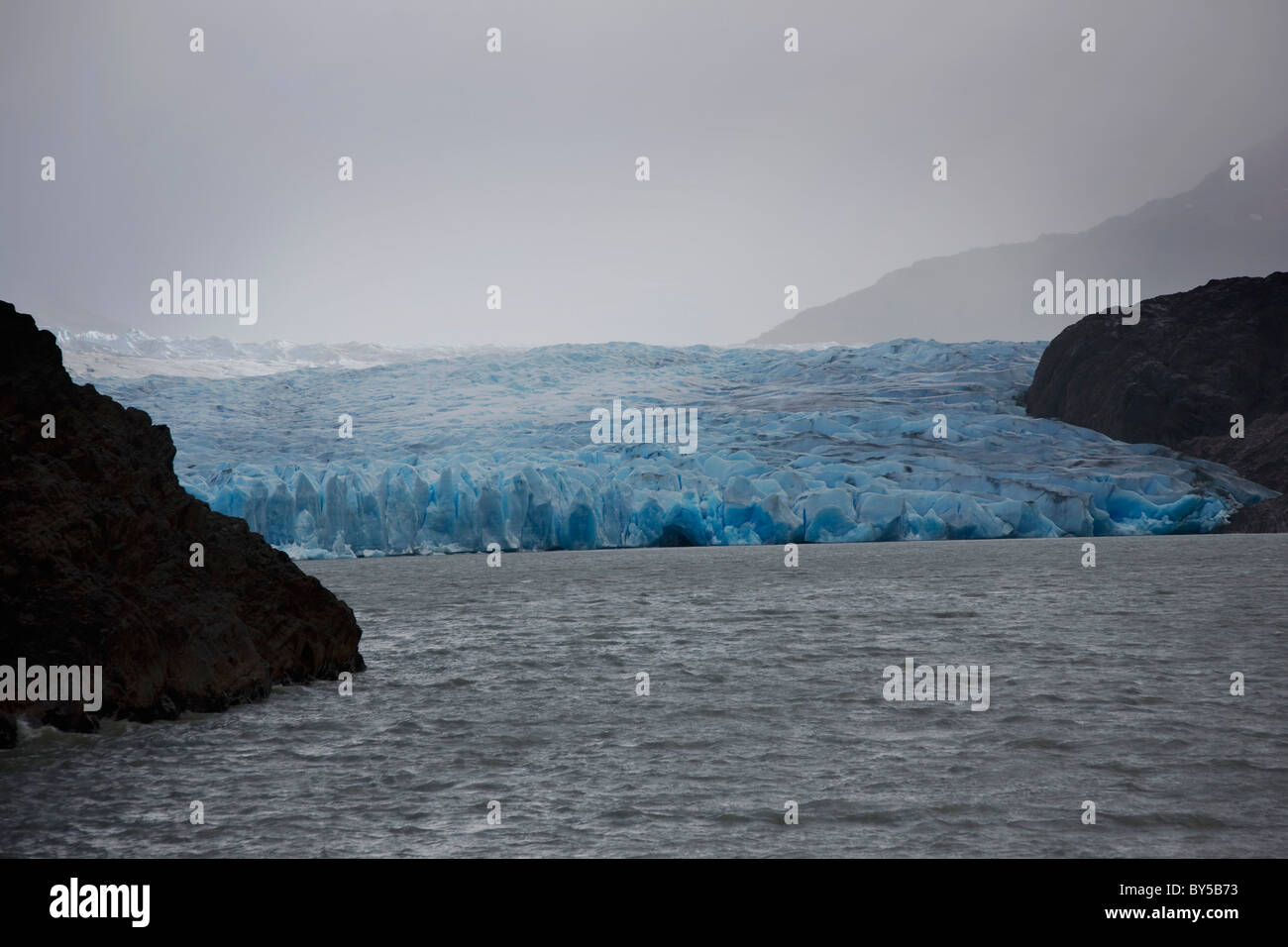 Dettaglio di un ghiacciaio, Parco Nazionale Torres del Paine, Cile Foto Stock
