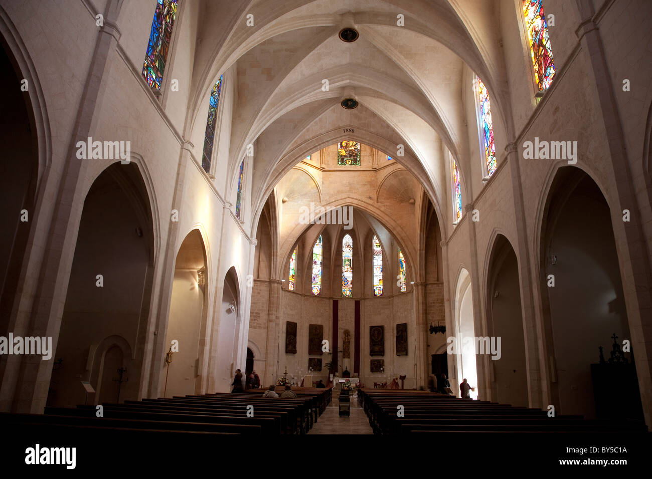 Santa Maria la Chiesa Parrocchiale in Sineu, Maiorca, SPAGNA Foto Stock