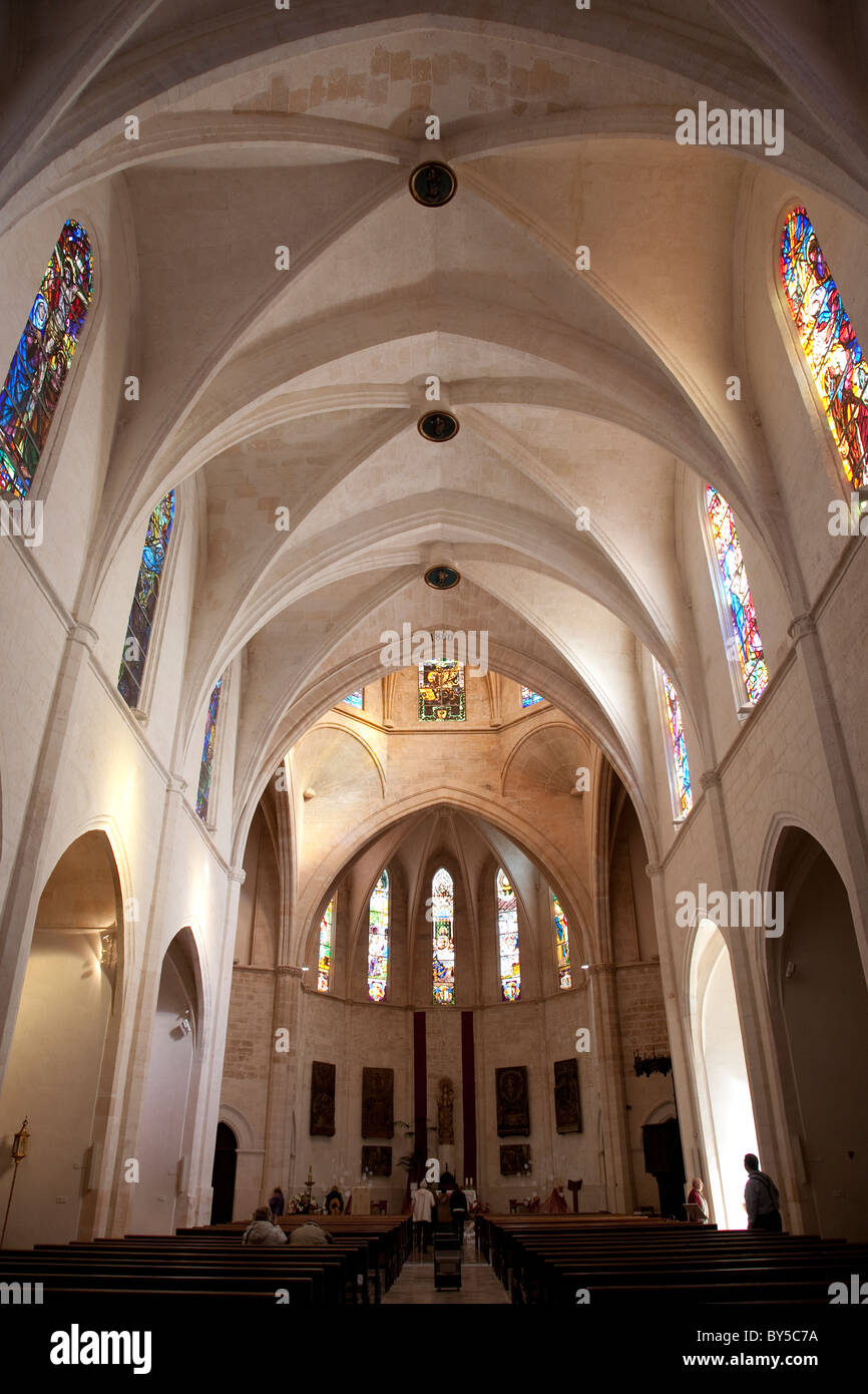 Santa Maria la Chiesa Parrocchiale, Sineu, Maiorca, SPAGNA Foto Stock