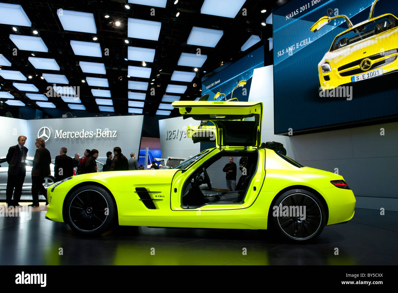 Mercedes SLS AMG E-Cell vettura sportiva elettrica concetto alla 2011 North American International Auto Show di Detroit Foto Stock