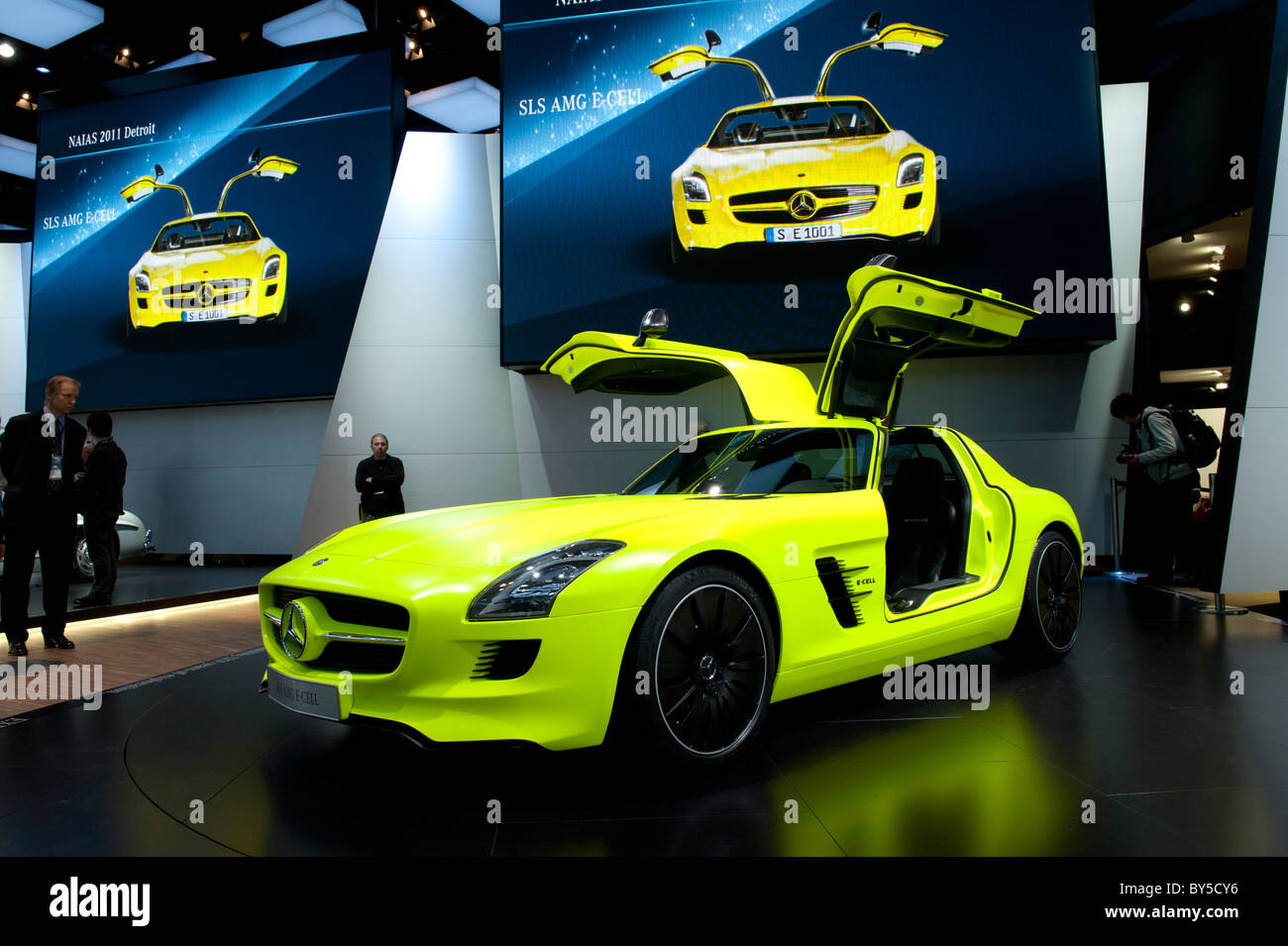 Mercedes SLS AMG E-Cell vettura sportiva elettrica concetto alla 2011 North American International Auto Show di Detroit Foto Stock