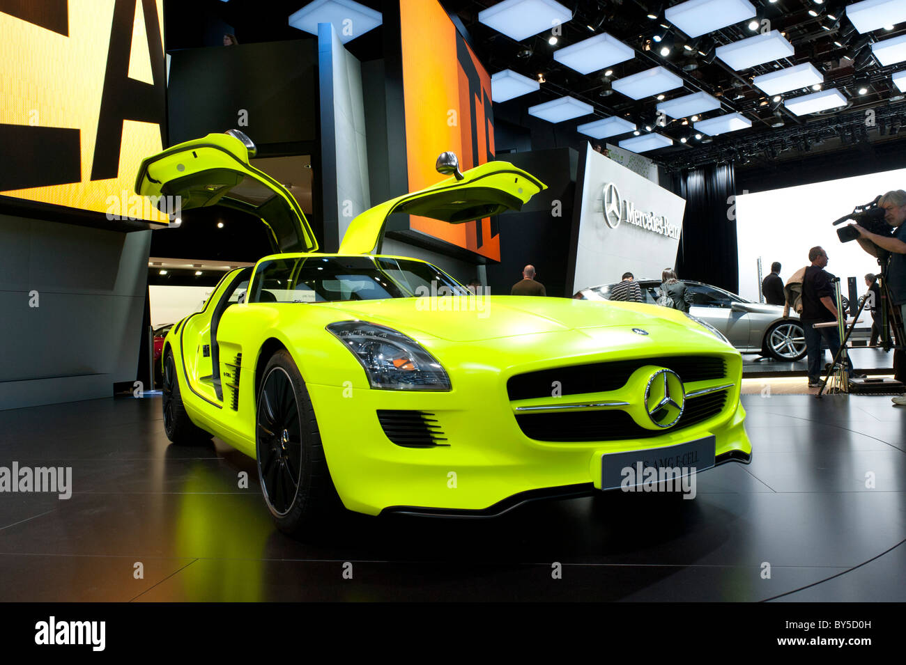 Mercedes SLS AMG E-Cell vettura sportiva elettrica concetto alla 2011 North American International Auto Show di Detroit Foto Stock