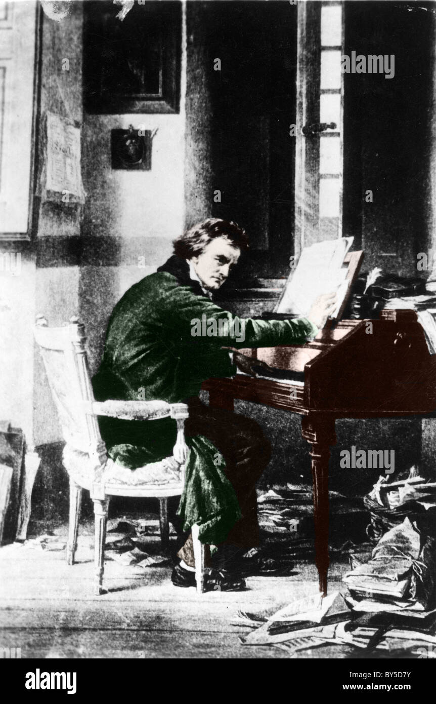 Ludwig van Beethoven al pianoforte Foto stock - Alamy
