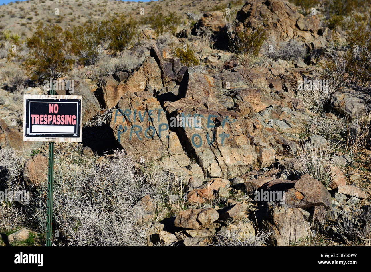 Chukar area di caccia nell ovest del Deserto Mojave vicino a Barstow, CA Foto Stock
