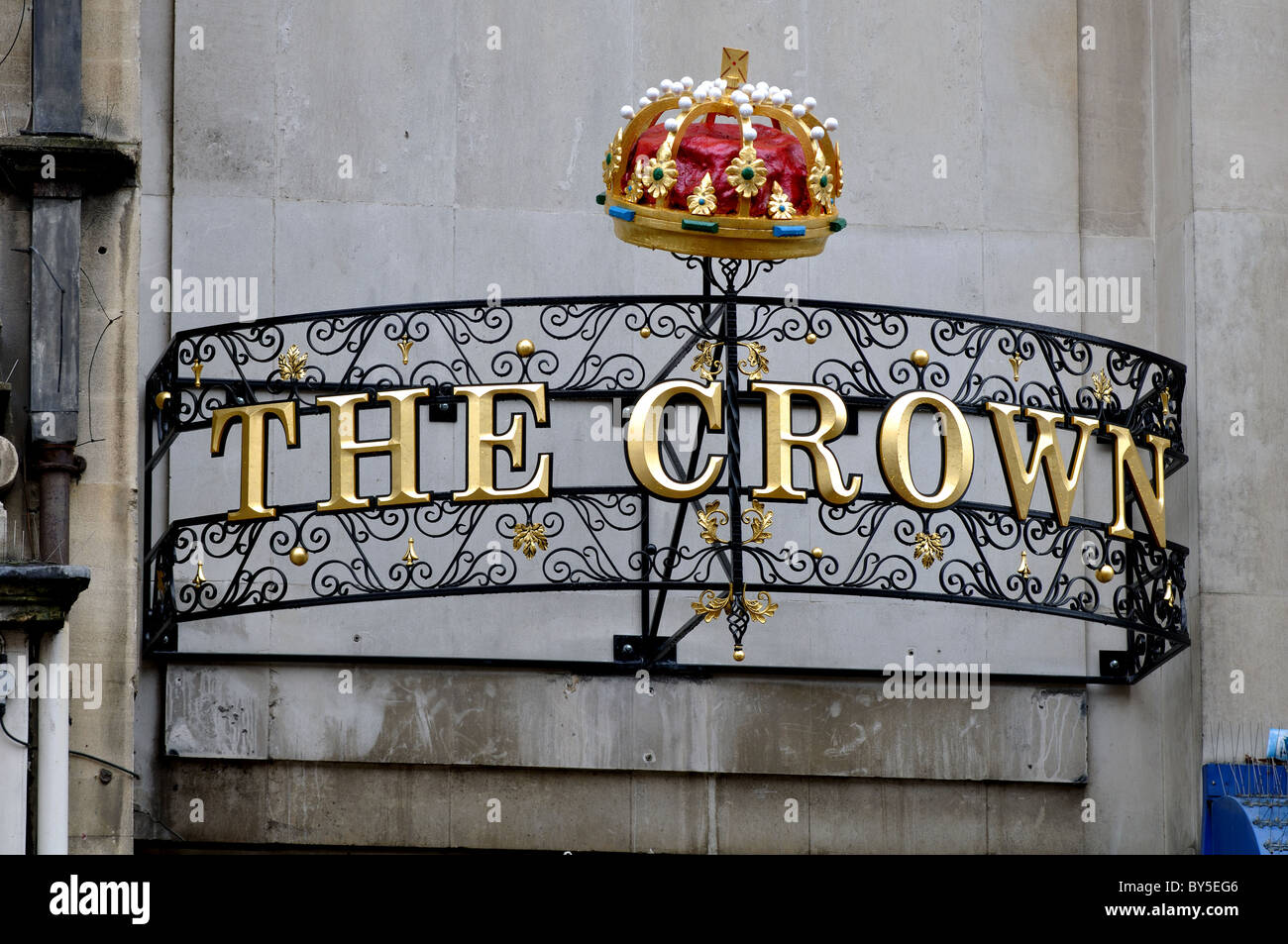 La corona pub segno, Oxford, Regno Unito Foto Stock