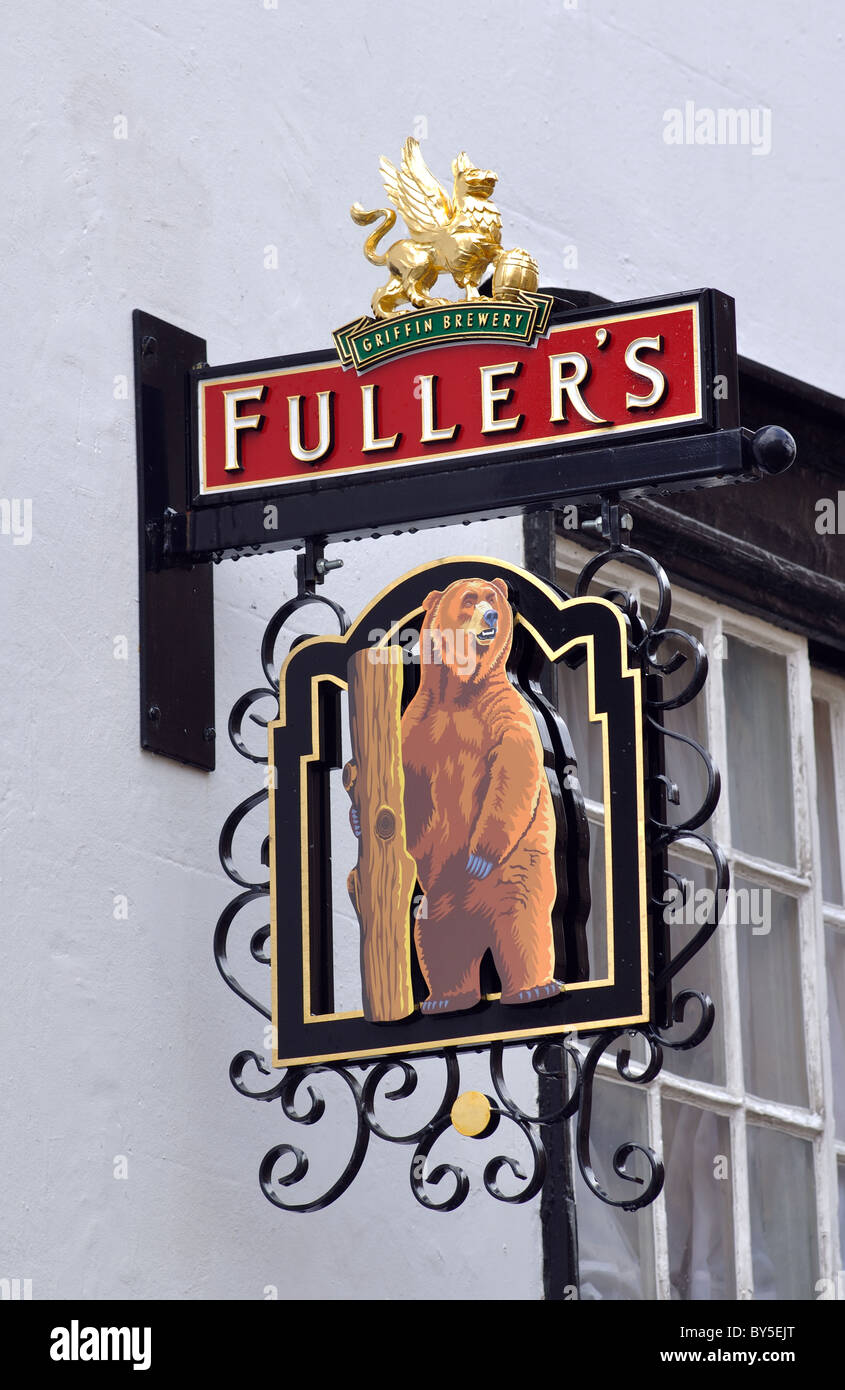 L'Orso pub segno, Oxford, Regno Unito Foto Stock