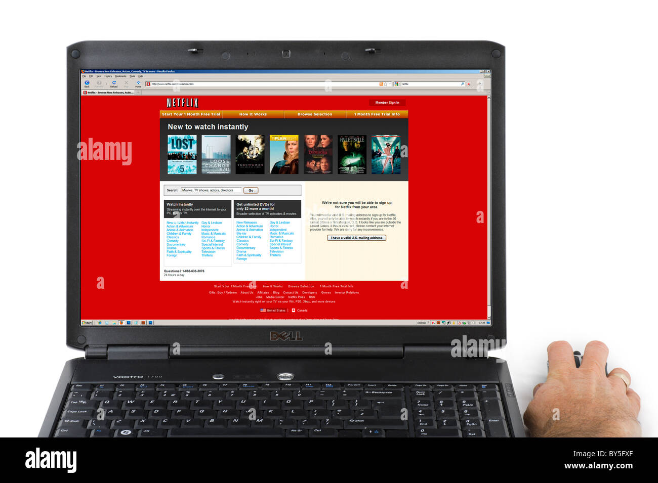 Il NetFlix.com online di film e DVD Noleggio del sito, STATI UNITI D'AMERICA Foto Stock