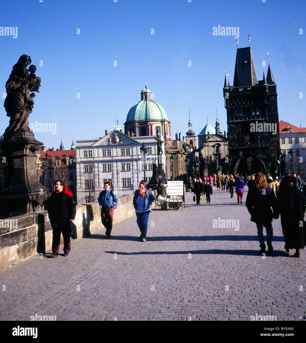 Charles Bridge, Praga, Repubblica Ceca Foto Stock