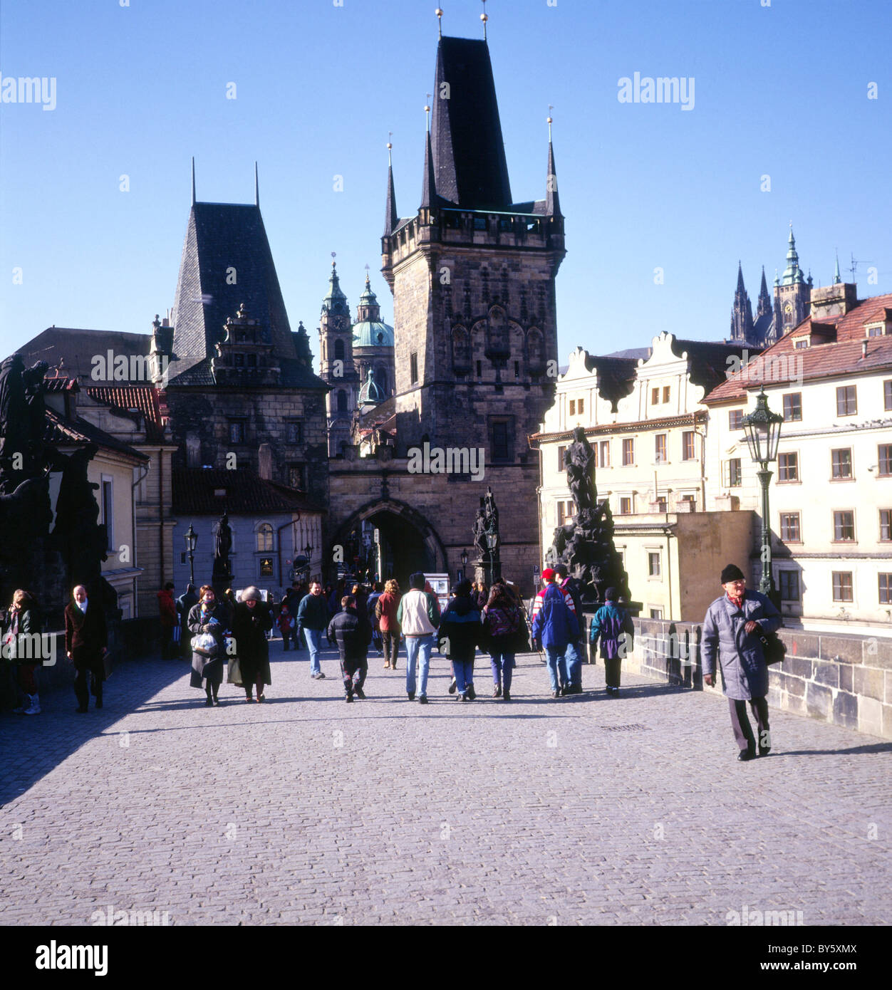 Charles Bridge, Praga, Repubblica Ceca Foto Stock