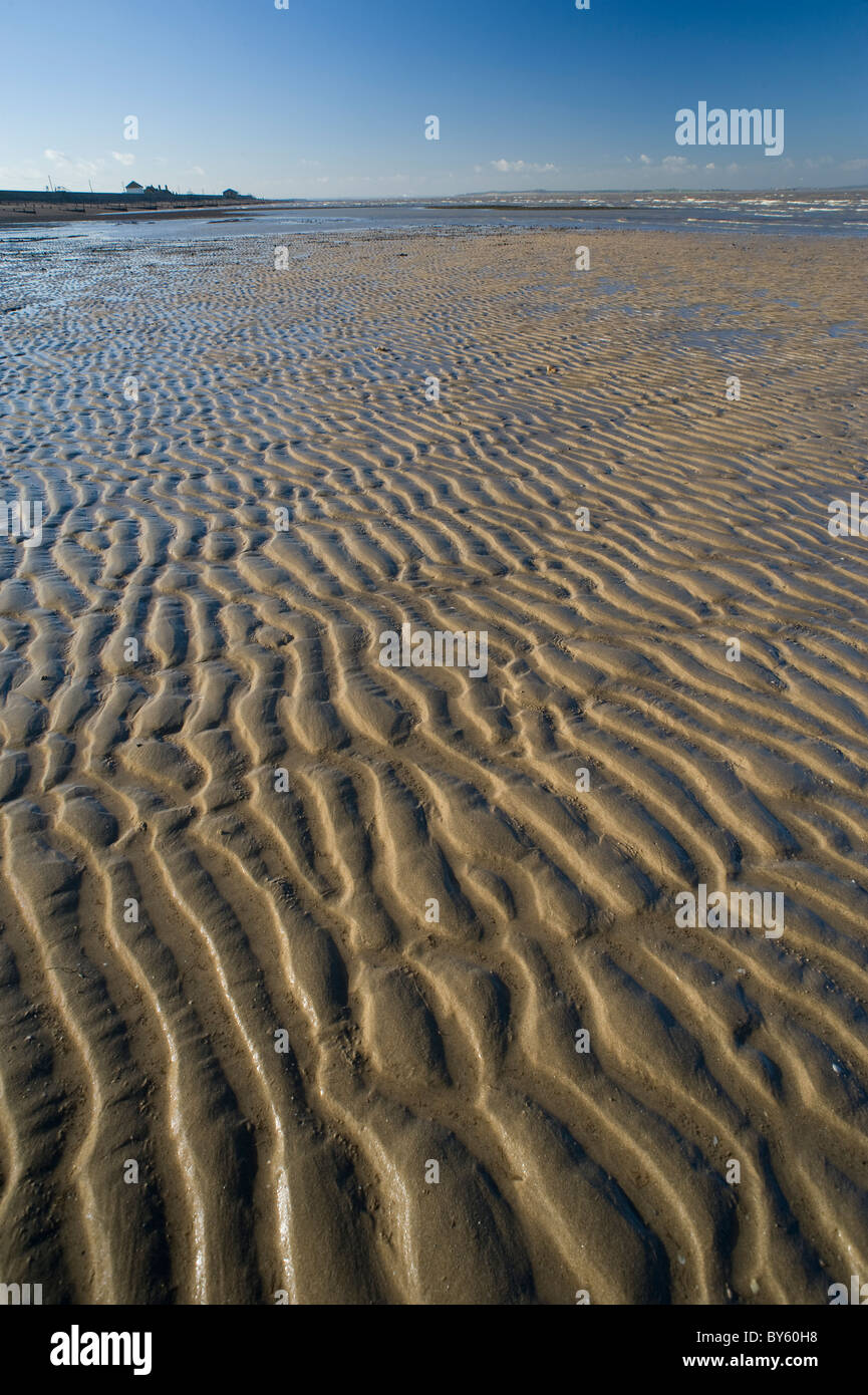 Modelli di sabbia Seasalter Kent England tide out PT Foto Stock