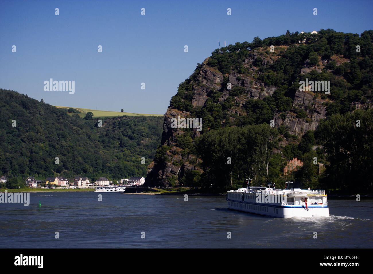 Loreley Rock, Reno, San Goarshausen, Renania-Palatinato, Germania Foto Stock