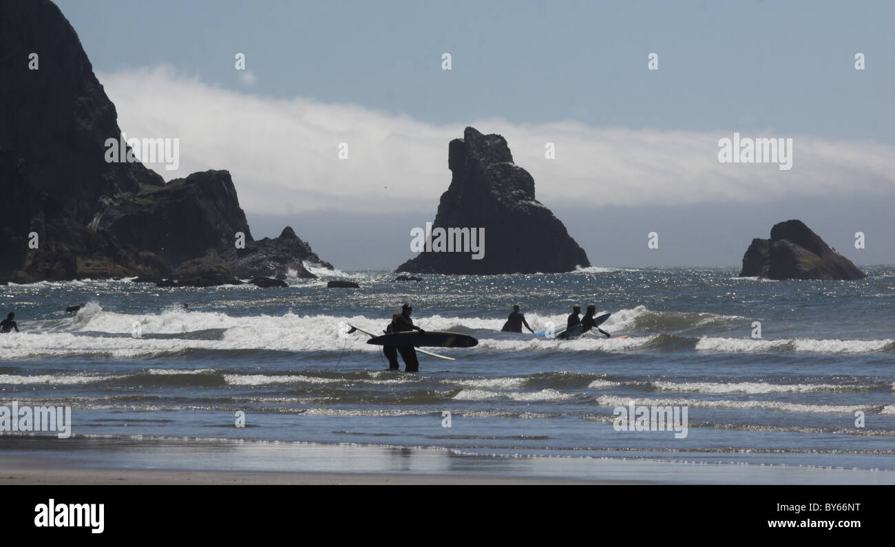 Surfers beach Oswald a ovest del parco statale Oregon Coast Foto Stock