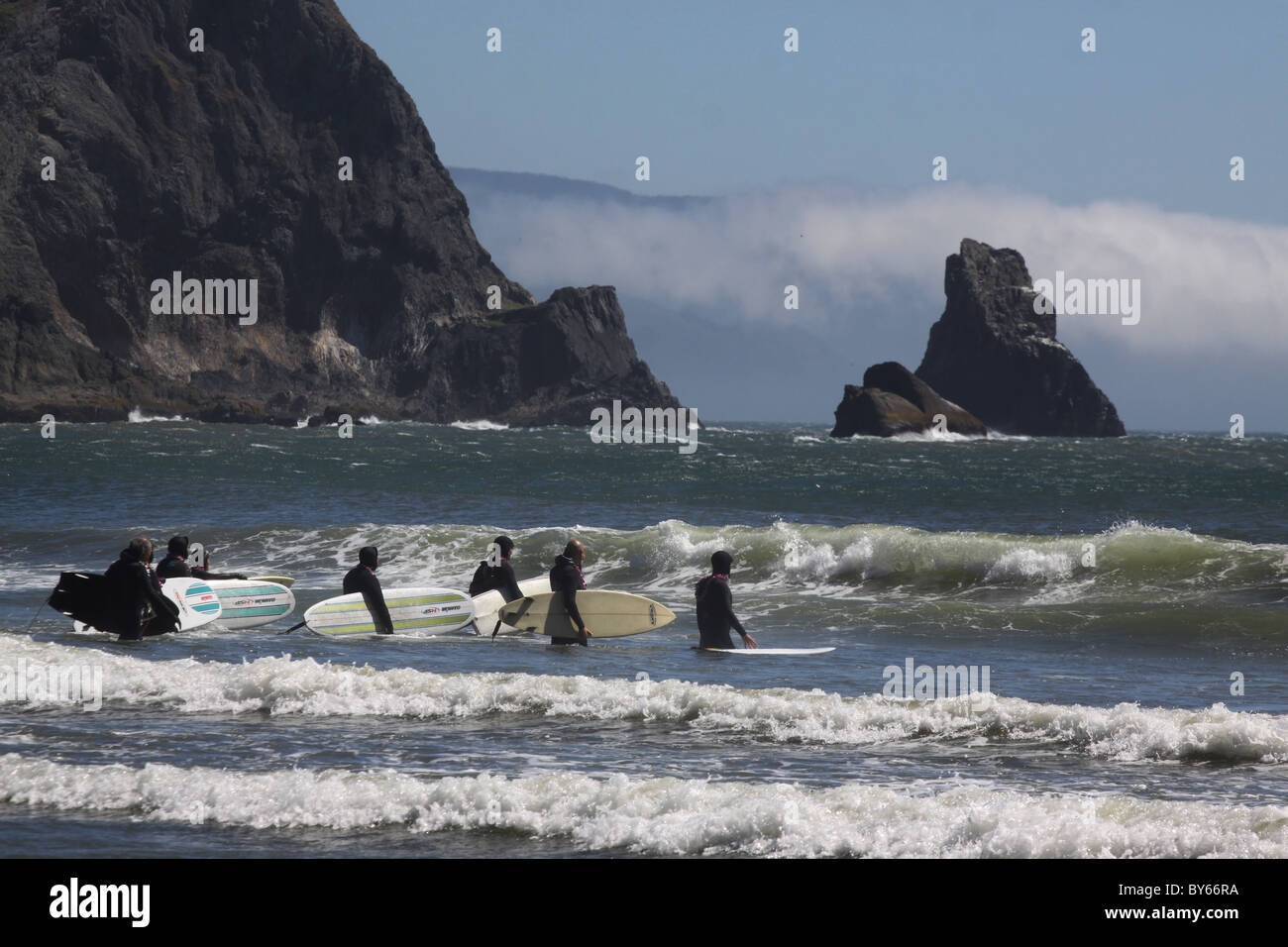 Surfers beach Oswald a ovest del parco statale Oregon Coast Foto Stock