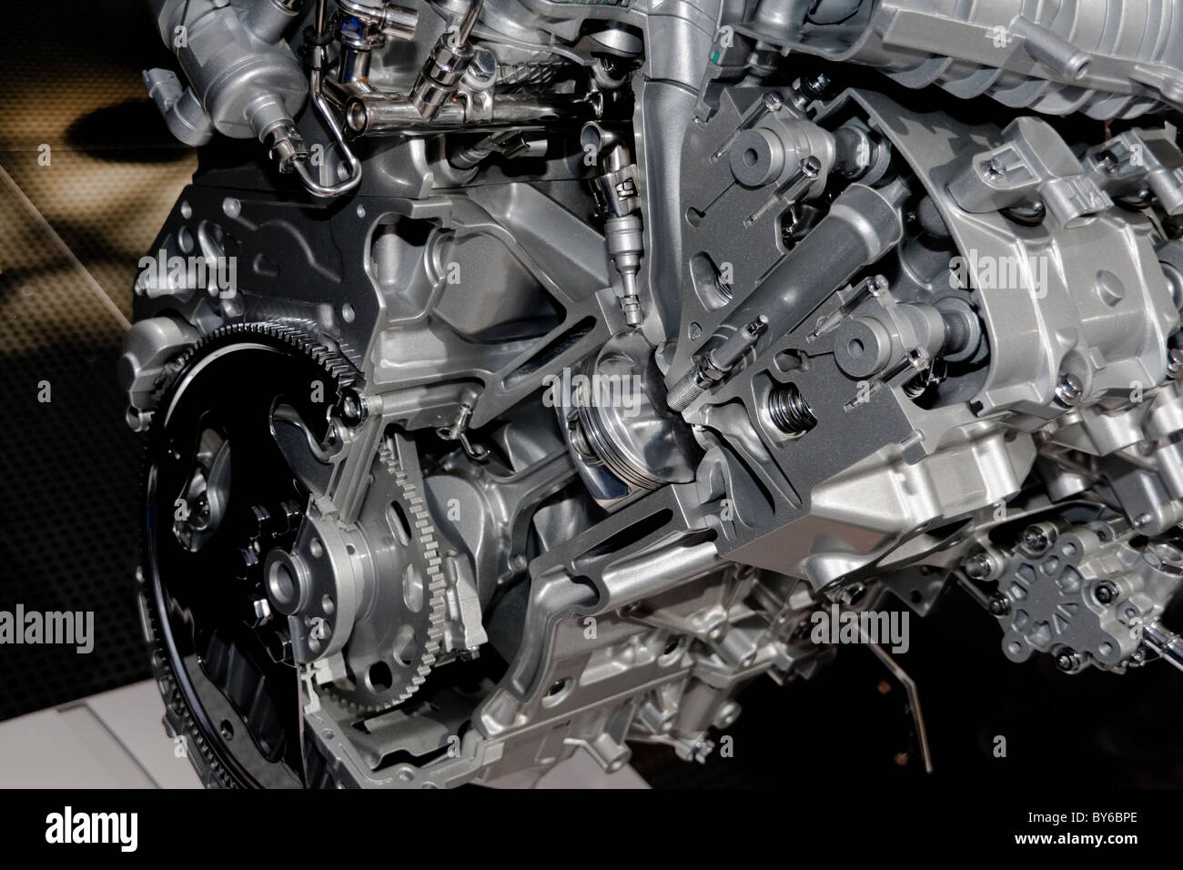 Automobile blocco cilindro e pistone auto visualizzare Foto Stock