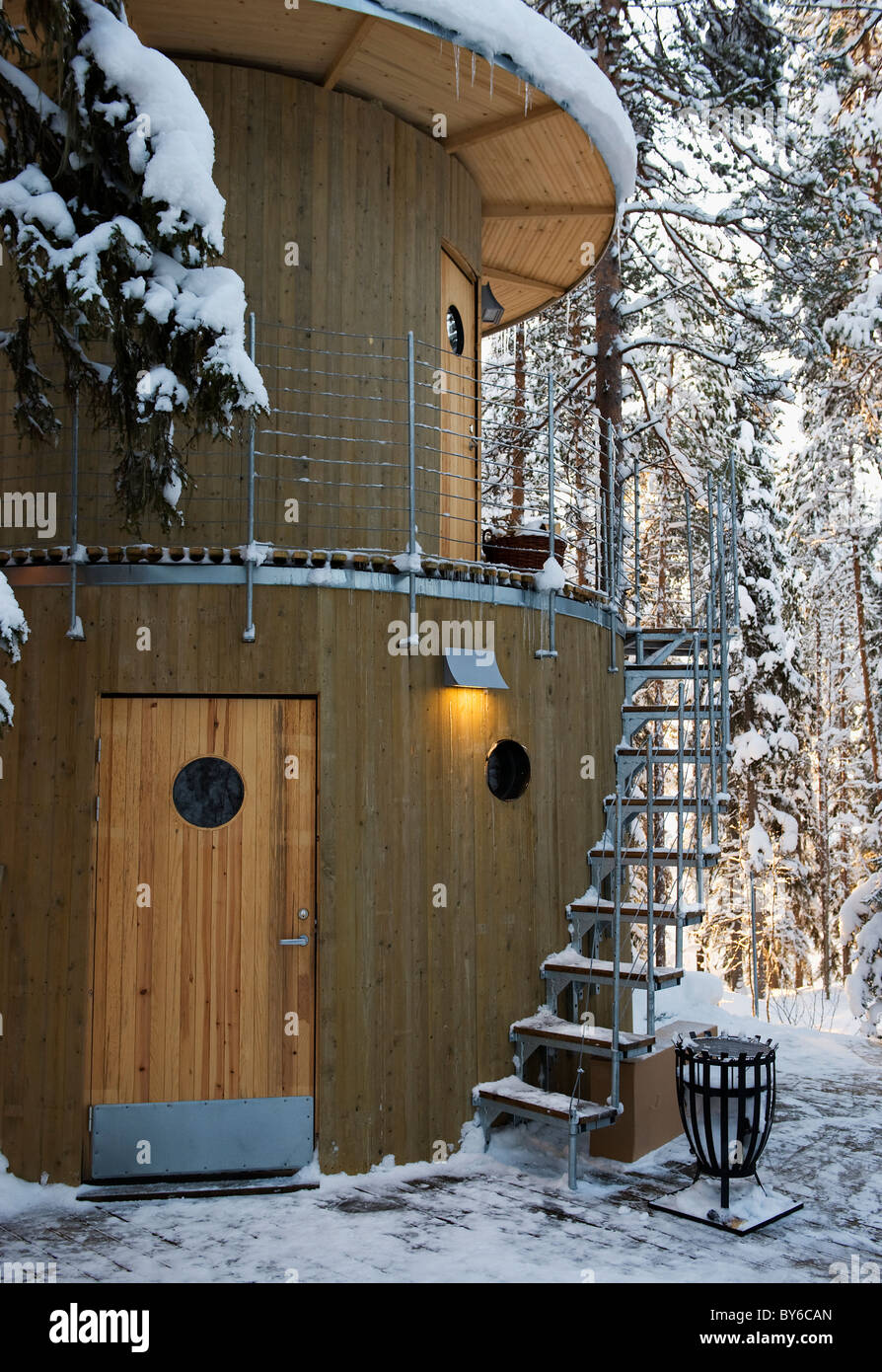 Il Treehotel di Harads,Svezia ,l'albero sauna, architetto Bertil Harström ,inredningsgruppen Foto Stock