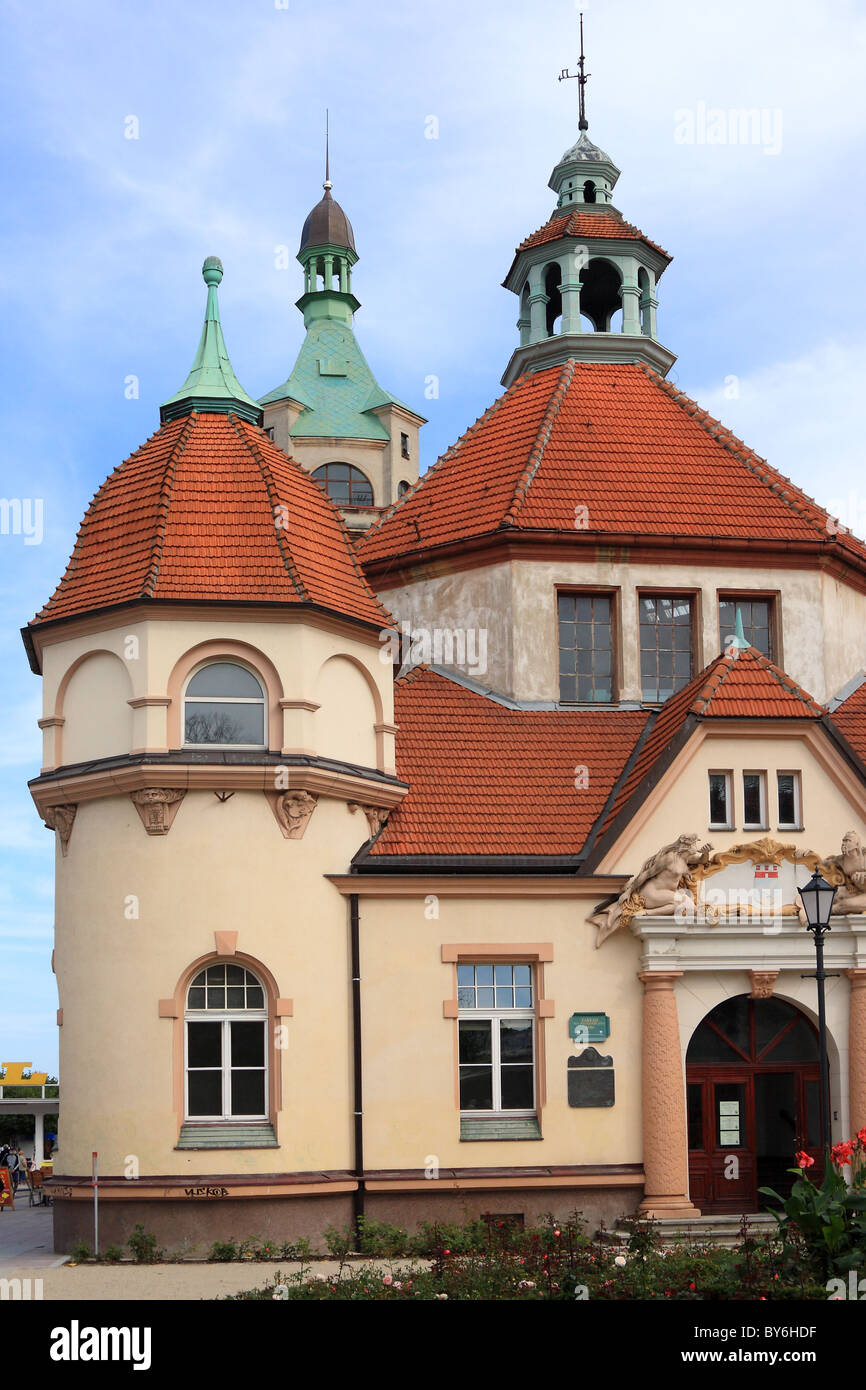 Architettura antica di Sopot - resort e spa da parte del Mar Baltico della Polonia. Foto Stock