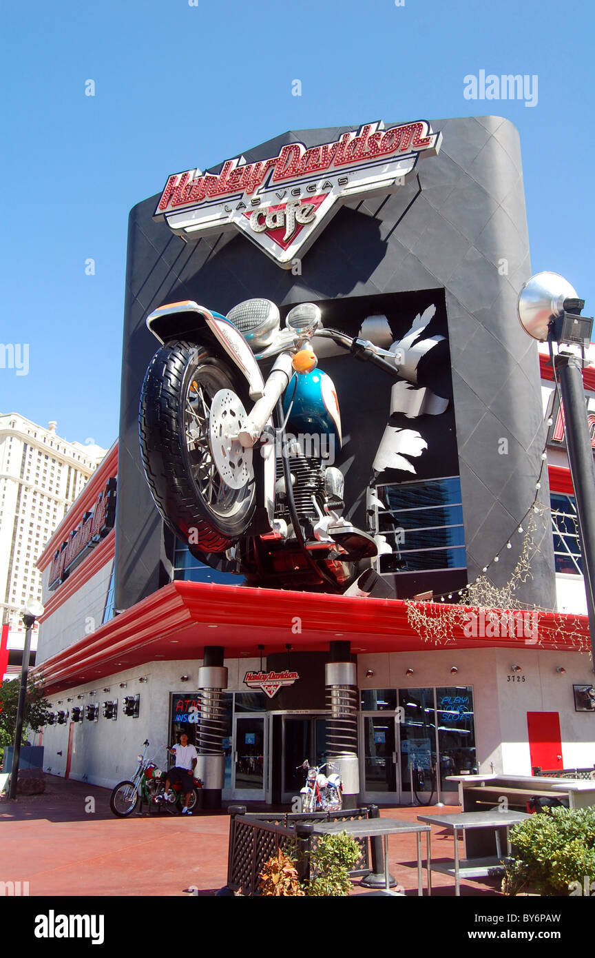 Al di fuori di Harley Davidson cafe di las vegas Foto Stock