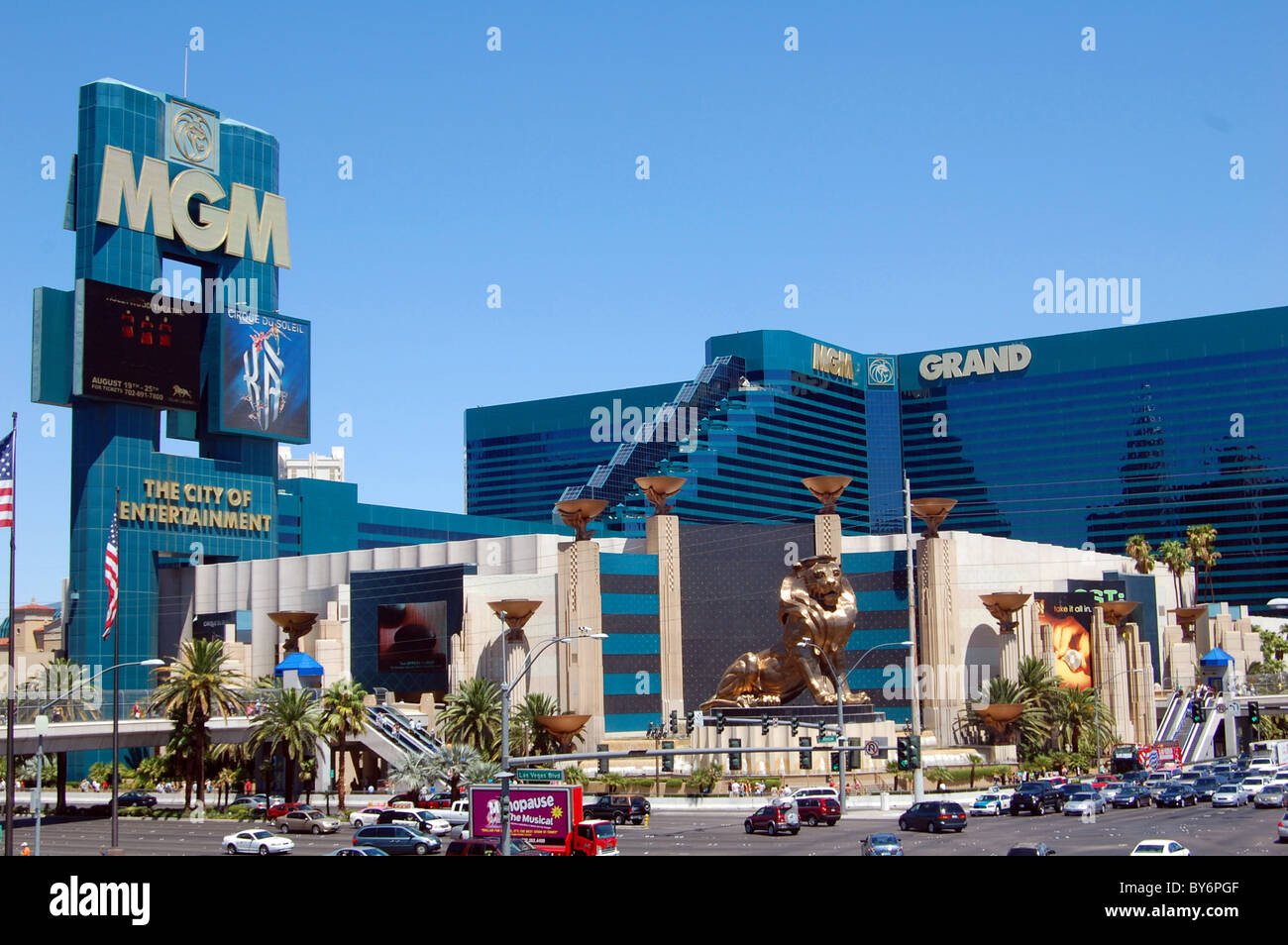 Vista la MGM Grand hotel di Las vegas Foto Stock