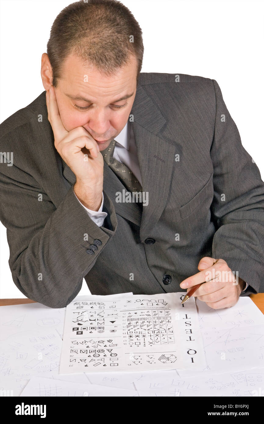 Aspirante con test IQ Foto Stock