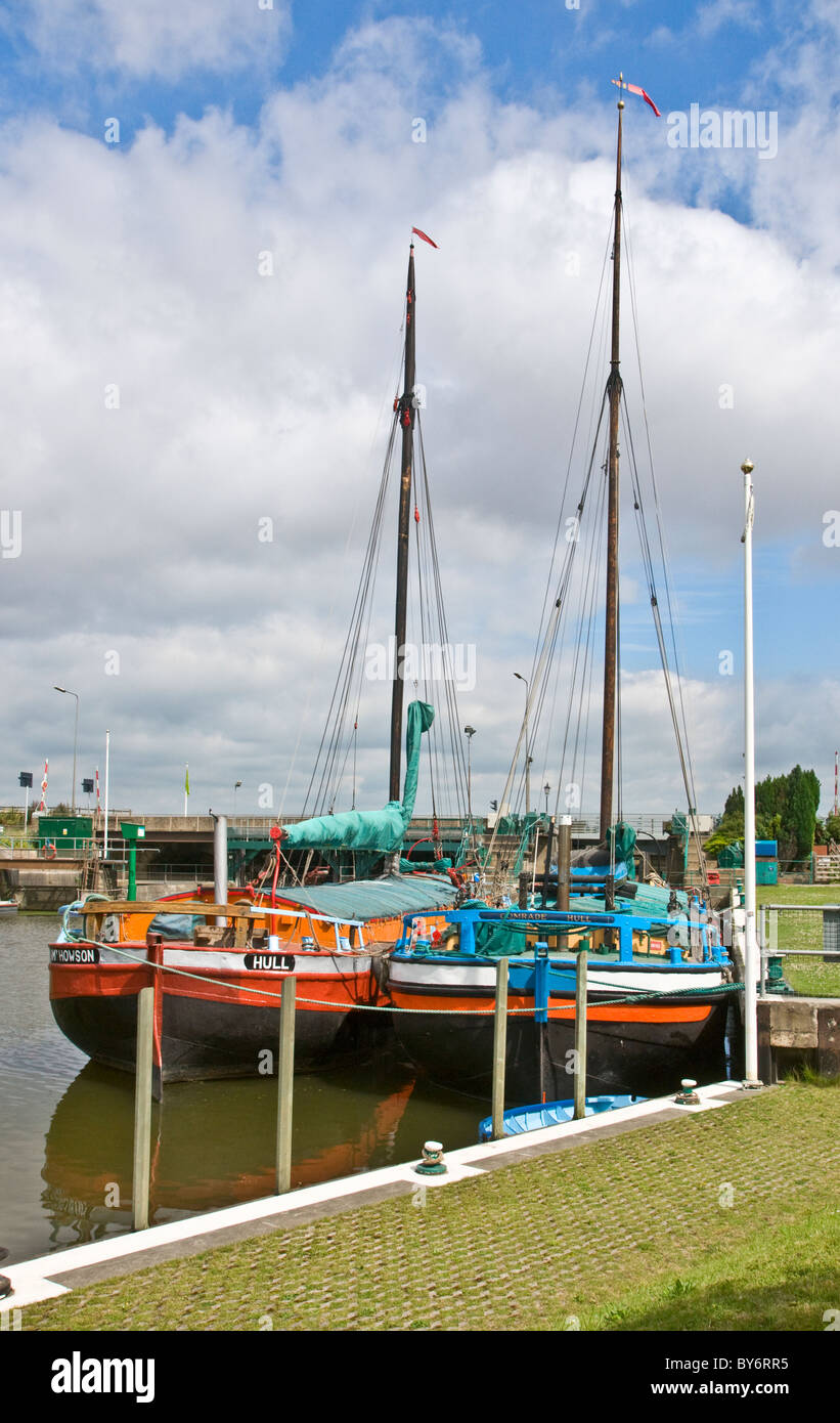 Humber chiglia e Sloop fotografati a sud Ferriby, Humberside Foto Stock