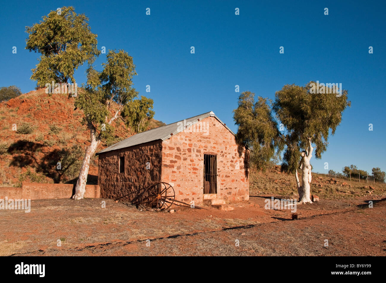 La stazione del telegrafo nell'outback australiano, Territorio del Nord Foto Stock