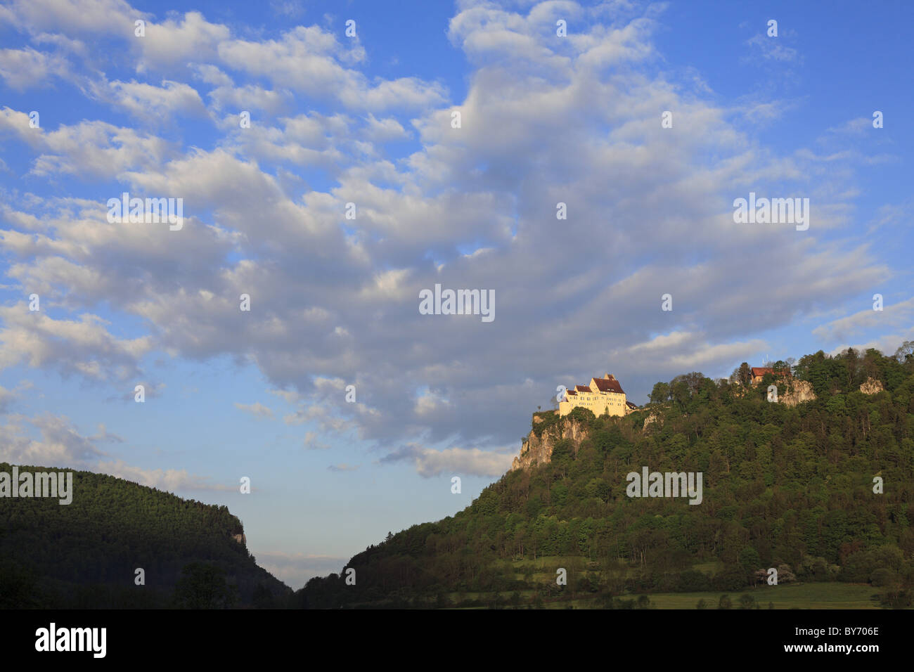 Il castello di Werenwag, Danubio superiore natura park, il fiume Danubio, il Baden-Wuerttemberg, Germania Foto Stock