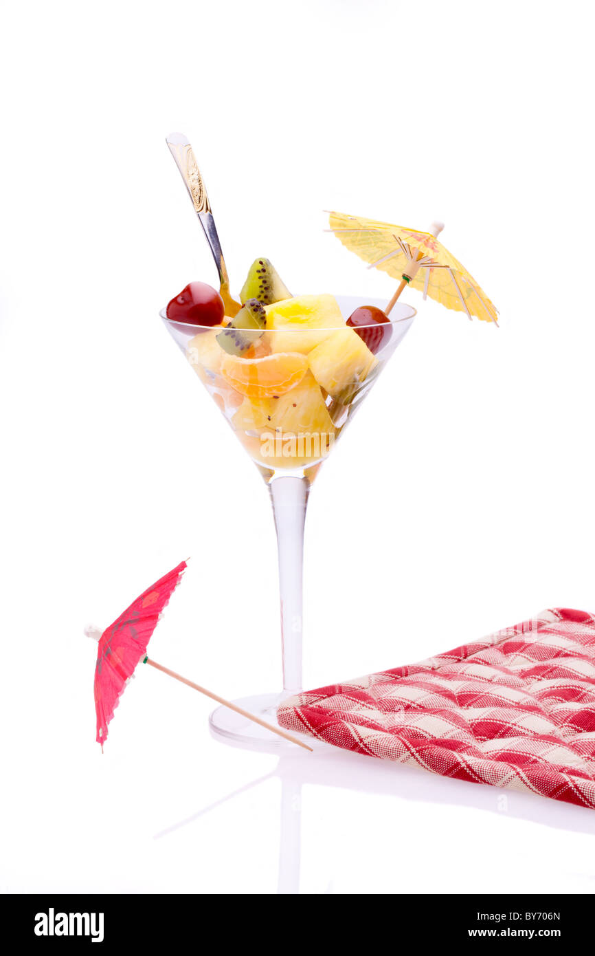 Prodotti alimentari - Dessert - Coppa con insalata di frutta Foto Stock