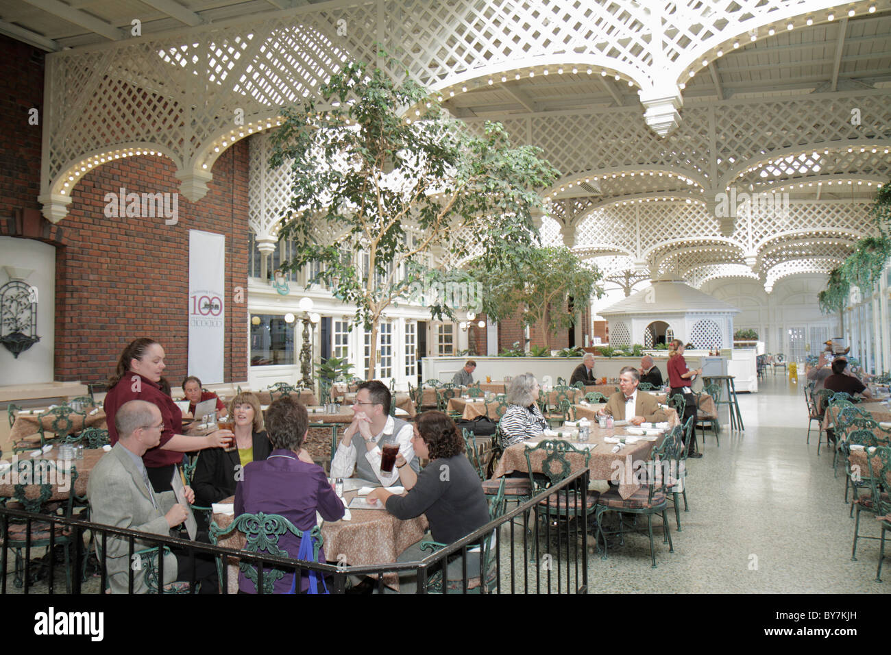 Tennessee Chattanooga, Chattanooga Choo Choo, hotel, stazione terminale, ferrovia storica, conservazione, giardini, ristoranti, ristoranti, ristoranti, caffetterie Foto Stock