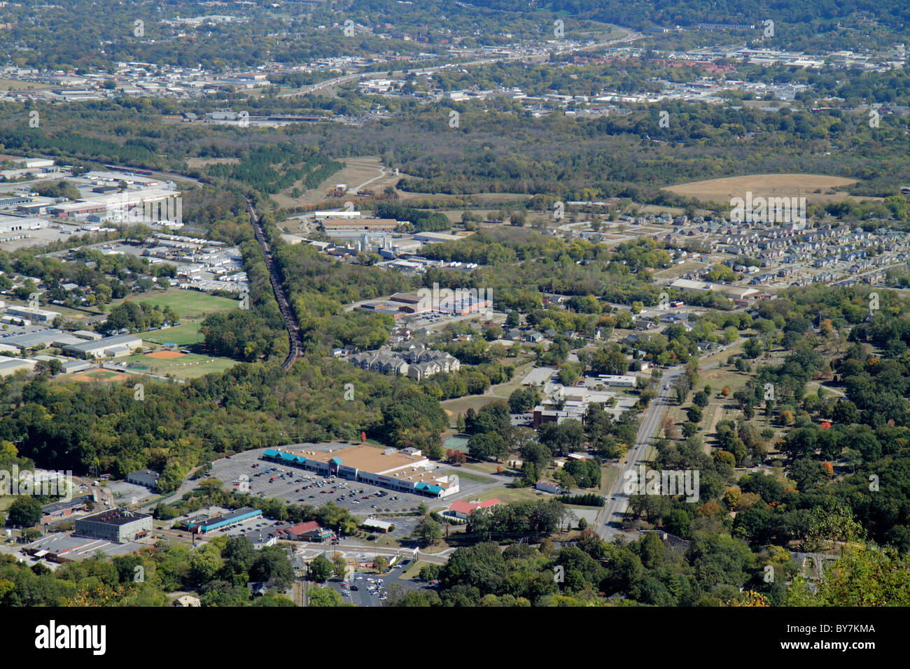 Tennessee Chattanooga, Lookout Mountain, vista, valle, vista aerea dall'alto, lontano, shopping shopper shopping negozi mercati di mercato marketp Foto Stock