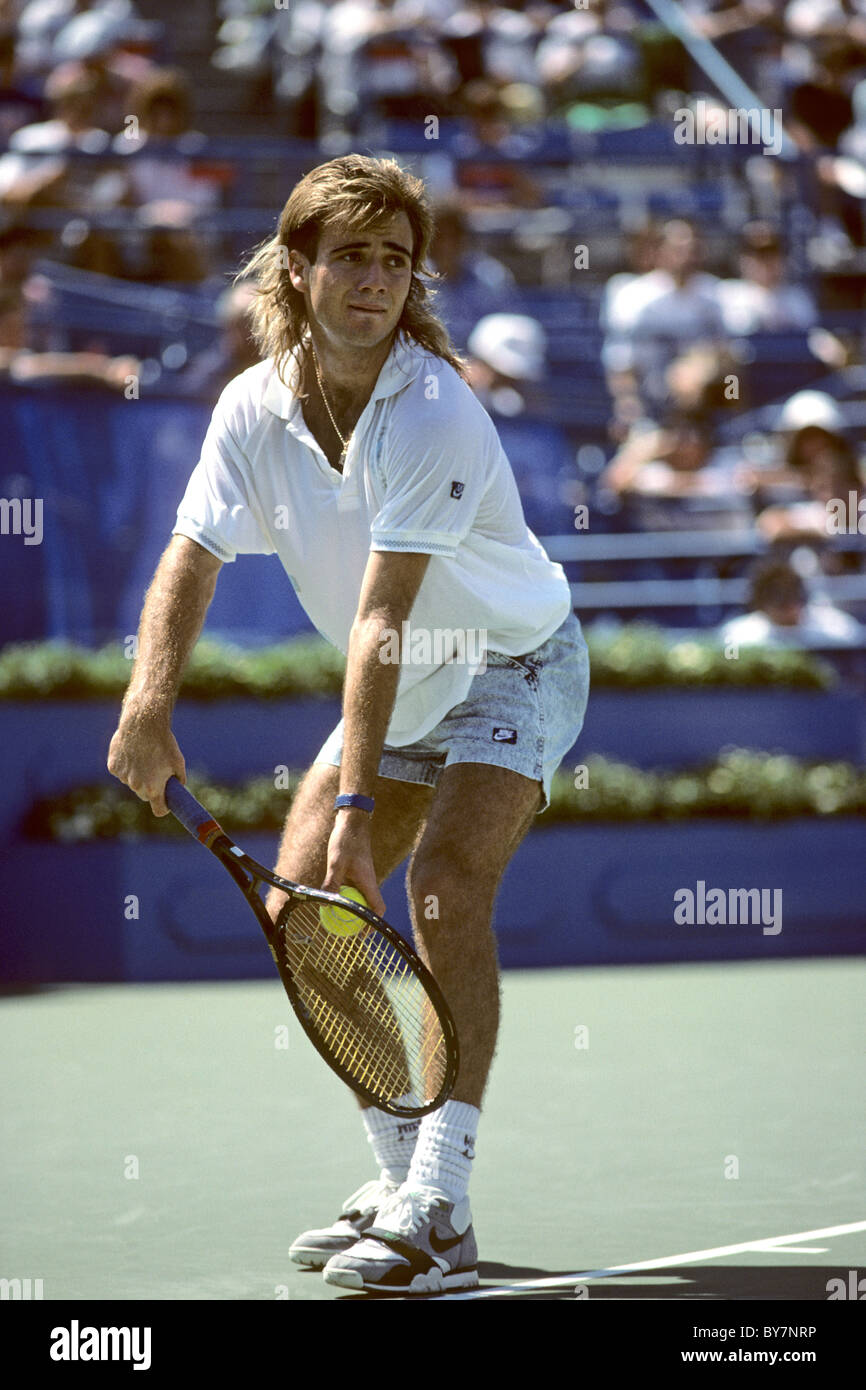 Photo Vintage Agassi & Graf – Tennis Années 90 – Tirage Presse 25x18 Cm – Original