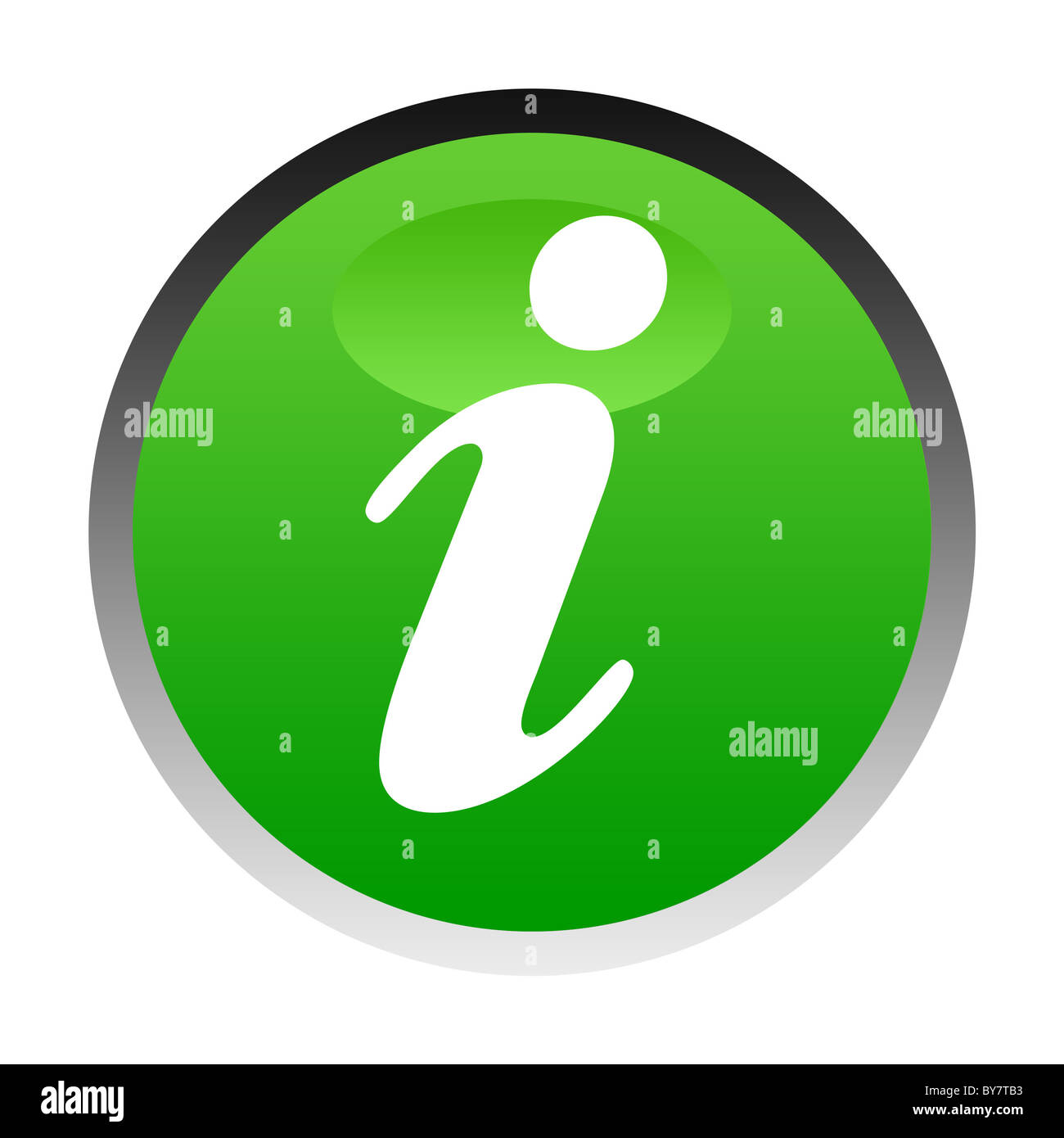 Illustrazione di verde pulsante informazioni isolato su sfondo bianco. Foto Stock