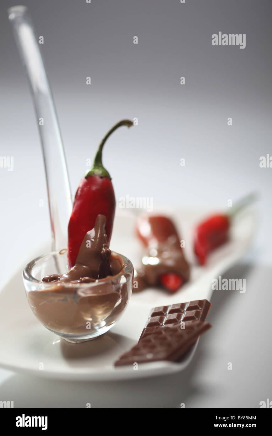 Peperoncino cioccolato peperoni Foto Stock