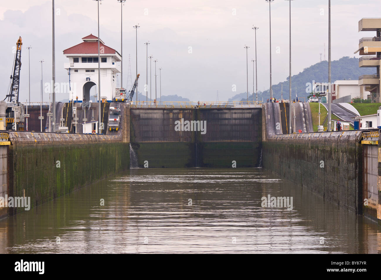 PANAMA - Miraflores Locks sul Canale di Panama. Foto Stock