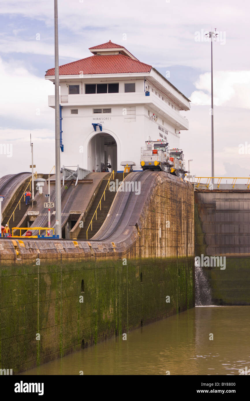 PANAMA - Miraflores Locks sul Canale di Panama. Foto Stock
