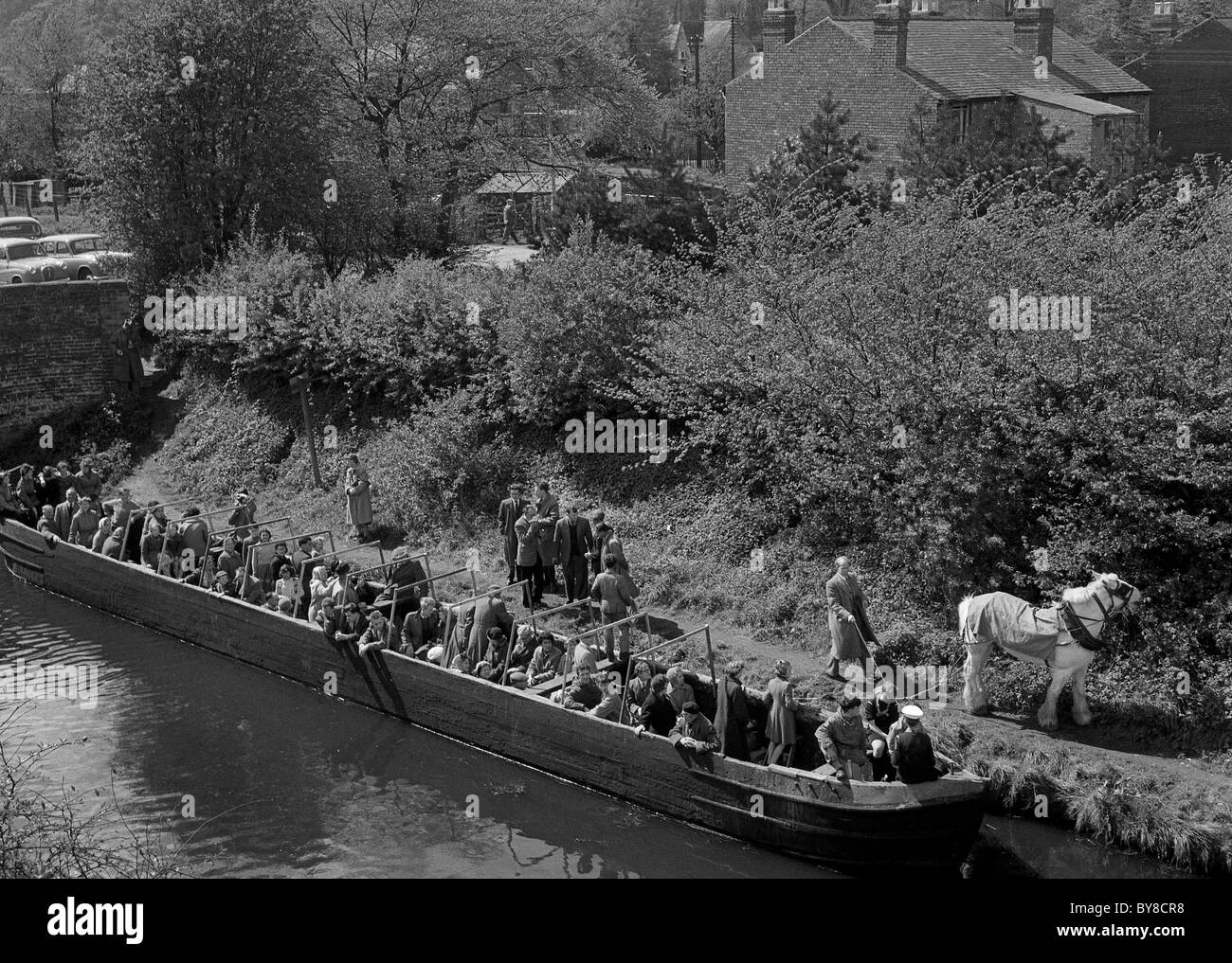 Newbridge Canal società cavallo e gita in barca 26/4/1959 Foto Stock