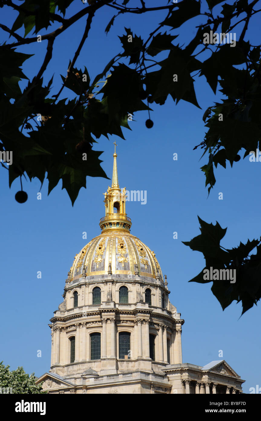 La cupola di Les Invalides a Parigi Foto Stock