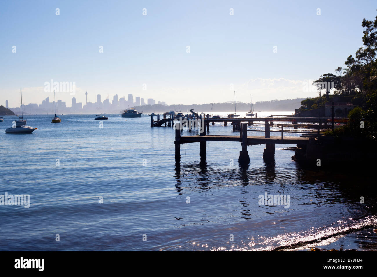 Dal Molo presso Watsons nel porto di Sydney Foto Stock