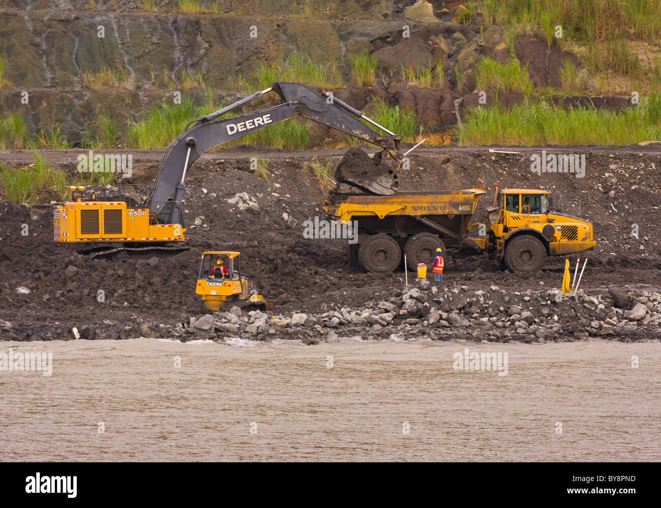 PANAMA - scavo della banca per allargamento del canale di Panama. Foto Stock